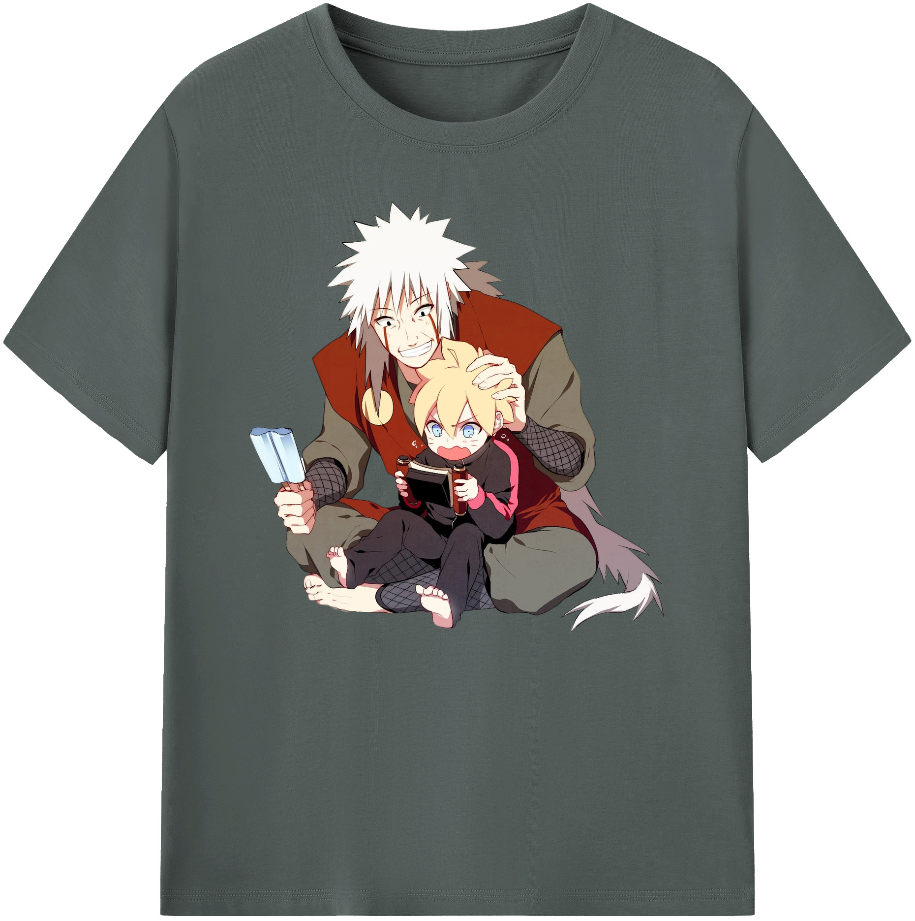 （画像用） NARUTO -ナルト- 自来也（じらいや） Jiraiya 綿100％ メンズ半袖Tシャツ｜肌触りやわらか＆通気性